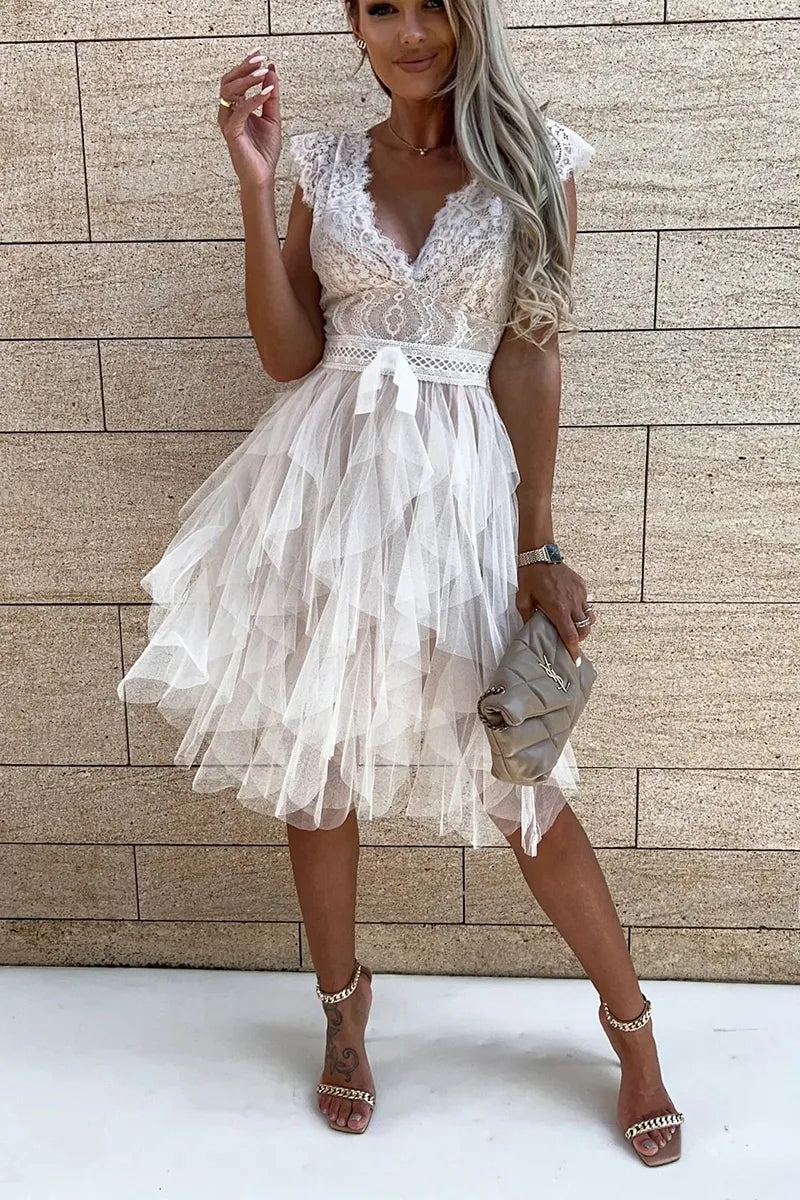 Stephanie - Ruffle Cocktail Mini Dress