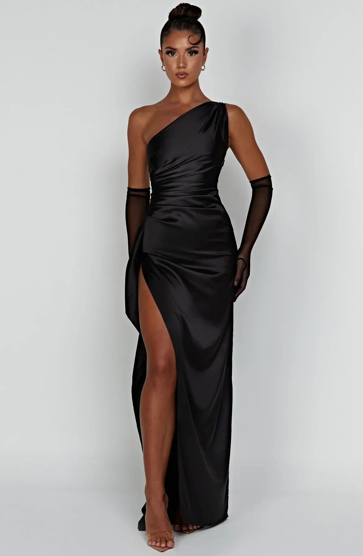 Nyelle Sculpted One-Shoulder Gown
