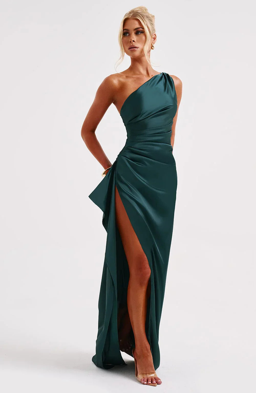 Nyelle Sculpted One-Shoulder Gown