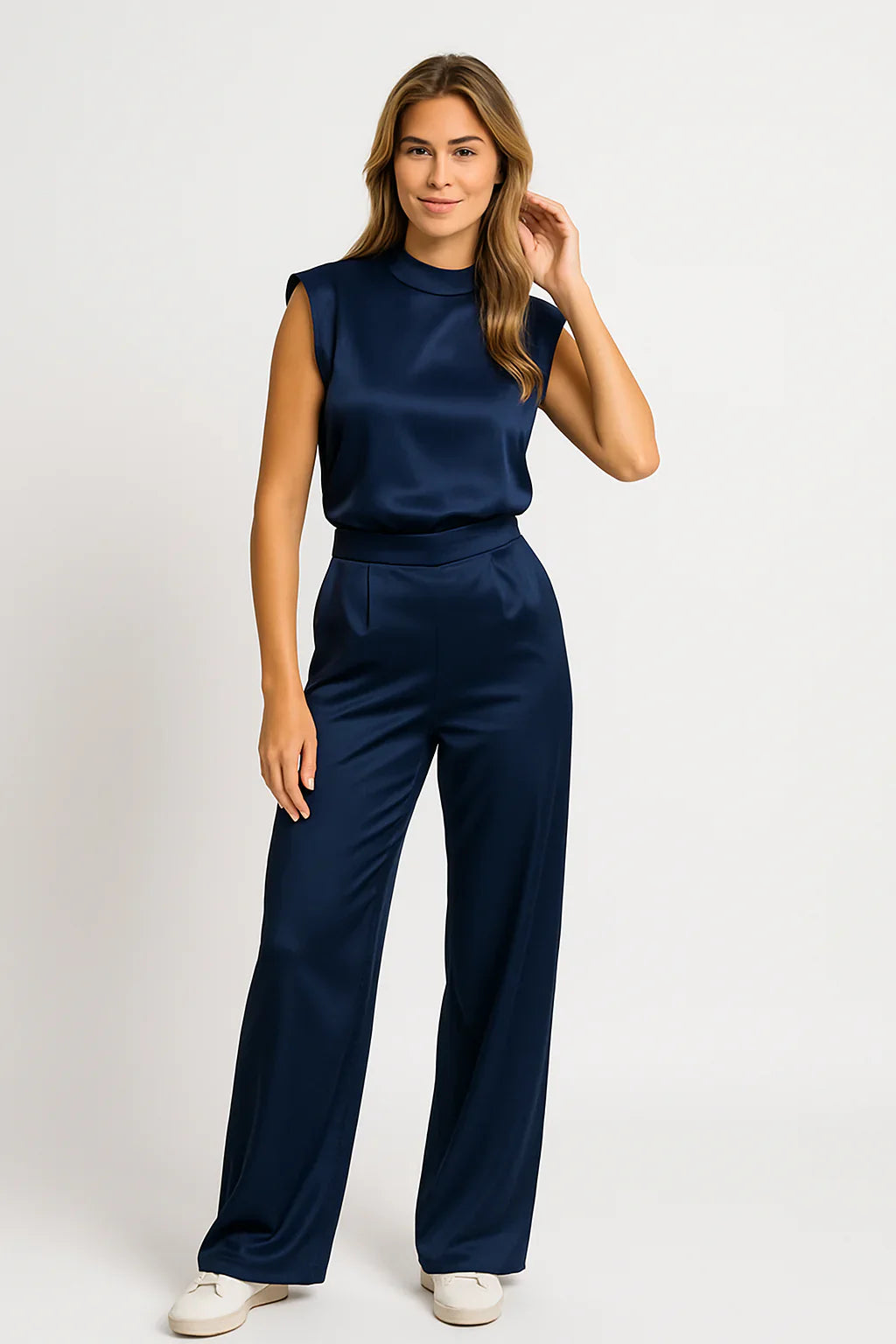 Olivia - Satin Wide Leg Jumpsuit