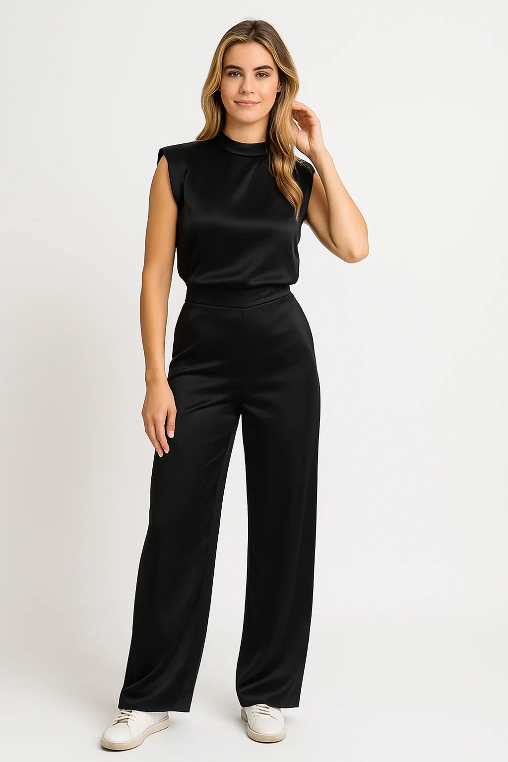 Olivia - Satin Wide Leg Jumpsuit