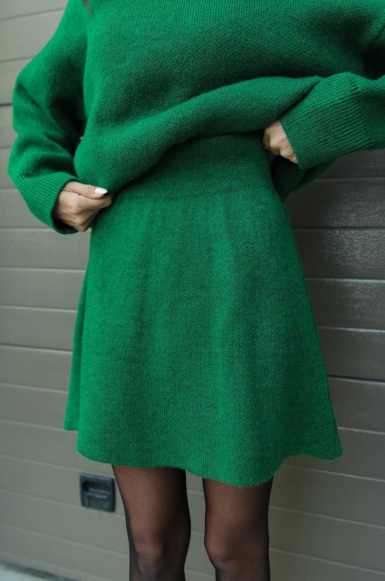 Women’s Sweater Skirt Co-ord - Two-Piece Knit Set