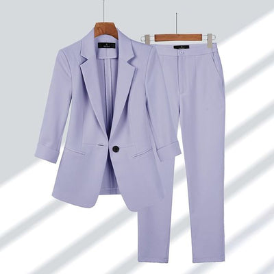 Women’s Tailored Blazer and Pant Set - Two-Piece Suit