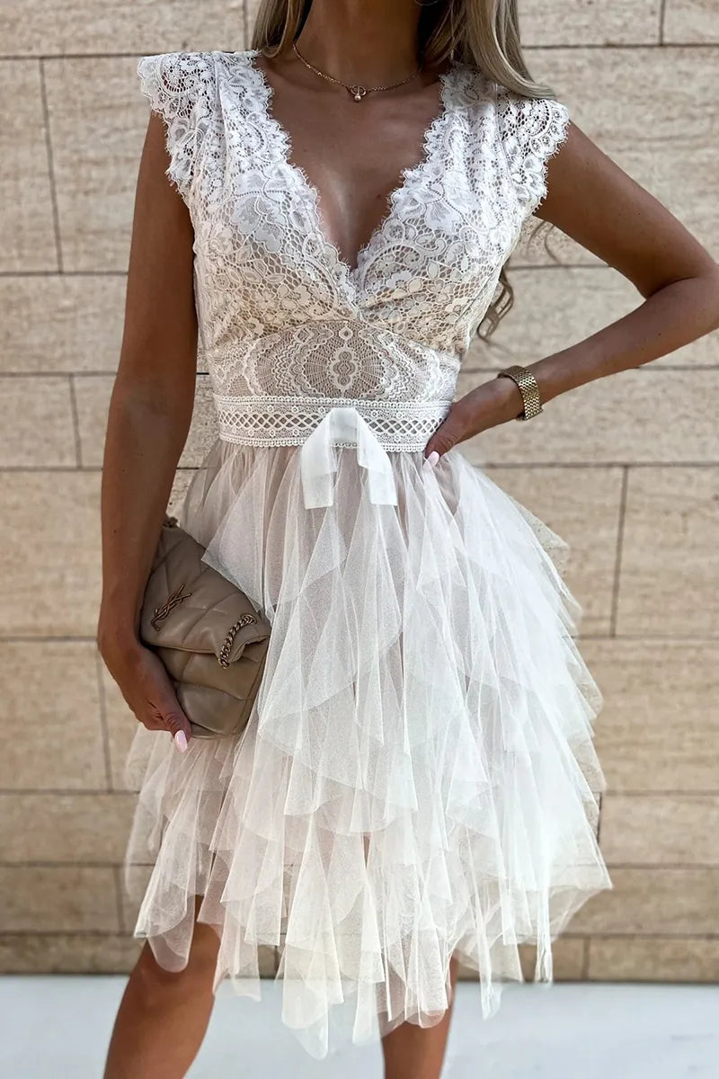 Stephanie - Ruffle Cocktail Mini Dress