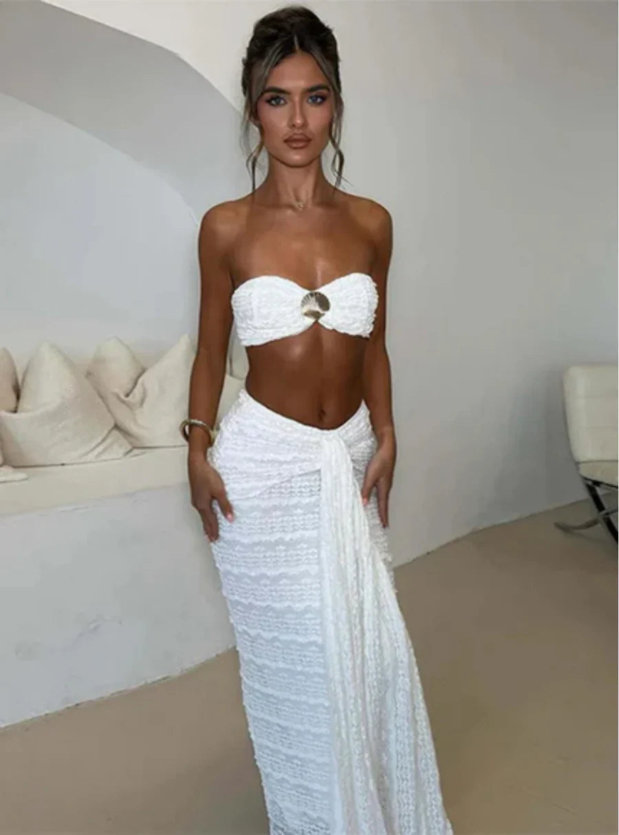 Sienna - Shell Bandeau Top & Skirt Set