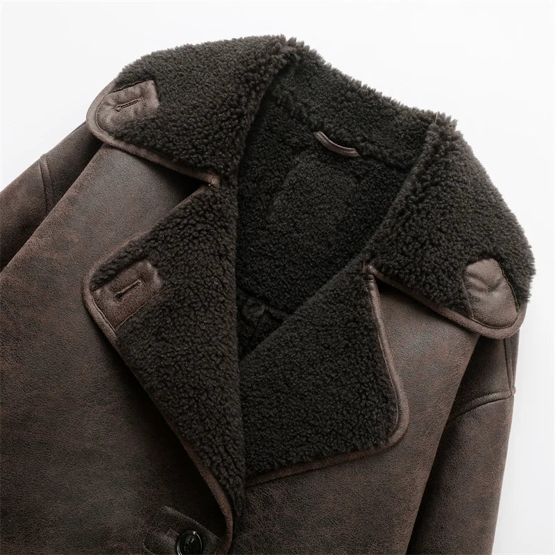 Women’s Faux‑Shearling Moto Jacket
