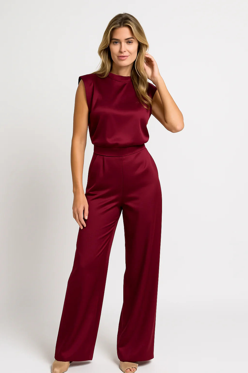 Olivia - Satin Wide Leg Jumpsuit