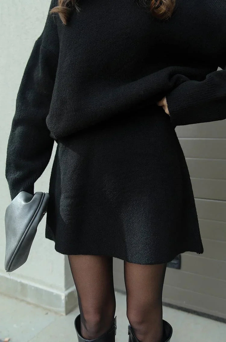 Women’s Sweater Skirt Co-ord - Two-Piece Knit Set